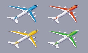 4 Color aircraft design vector